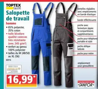 Norma Salopette de Travail offre