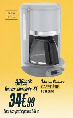 Proxi Confort Moulinex CAFETIÈRE offre