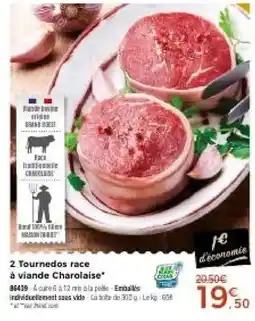 Thiriet 2 tournedas race a viande charolaise offre