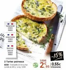 Thiriet 2 Tartes poireaux offre