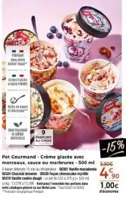 Thiriet Pot Gourmand Crème glacée avec morceaux sauce ou marbrures offre