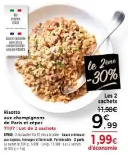 Thiriet Risotto aux champignons de Paris et cèpes offre