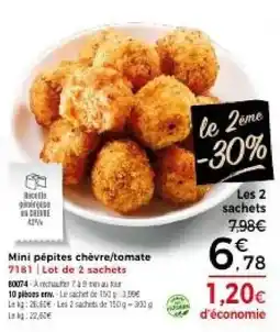 Thiriet Mini pépites chèvre/tomate offre