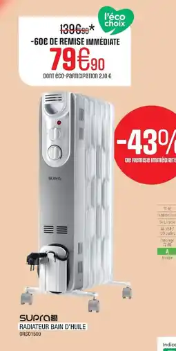 Extra Supra radiateur bain d'huile offre