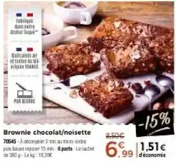 Thiriet Atelier Riquet Brownie chocolat/noisette offre