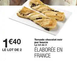 Monoprix Torsade chocolat noir pur beurre offre