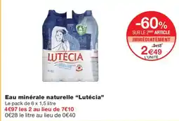 Monoprix Lutécia Eau minérale naturelle offre