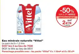 Monoprix Vittel Eau minérale naturelle offre