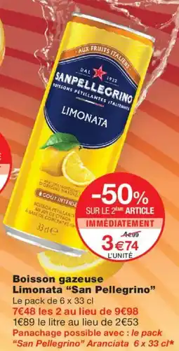 Monoprix San Pellegrino Limonata offre