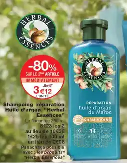 Monoprix Herbal Essences Shampoing réparation huile d'argan offre