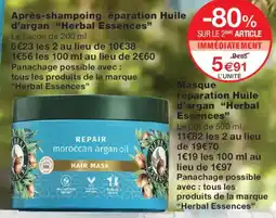 Monoprix Herbal Essences Repair moroccan argan oil HAIR MASK offre