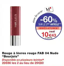 Monoprix Bourjois Rouge à lèvres rouge FAB 04 Nude offre