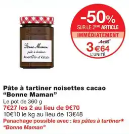 Monoprix Bonne Maman Pâte à tartiner noisettes cacao offre