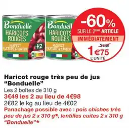Monoprix Bonduelle Haricots rouges tres peu de jus offre