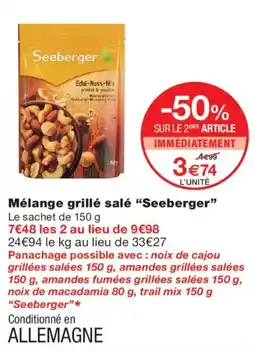 Monoprix Seeberger Mélange grillé salé offre