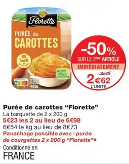 Monoprix Florette Purée de carottes offre