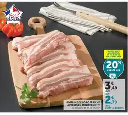 Hyper U Le Porc Français Poitrine de porc fraiche avec os en morceaux offre