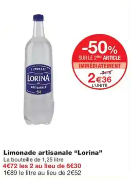 Monoprix LORINA Limonade artisanale offre