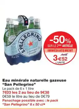 Monoprix San Pellegrino Eau minérale naturelle gazeuse offre