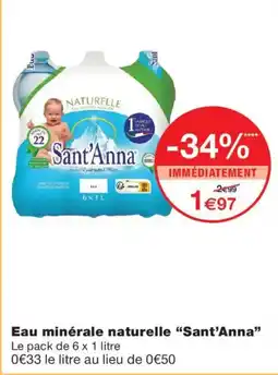 Monoprix Sant'Anna Eau minérale naturelle offre