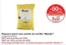 Monoprix Mandy Popcorn sucré avec pointe de sel Bio offre