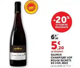 Hyper U Saumur champigny aop rouge secrets de chai 2024 offre