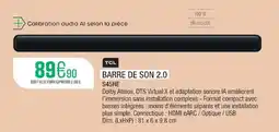 Extra TCL BARRE DE SON 2.0 offre