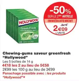 Monoprix Hollywood Chewing-gums saveur greenfresh offre