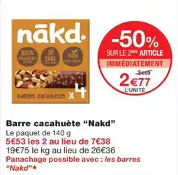 Monoprix Nakd Barre cacahuète offre