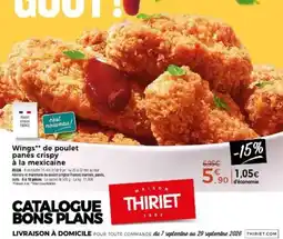 Thiriet MAISON THIRIET Wings** de poulet panés crispy à la mexicaine offre