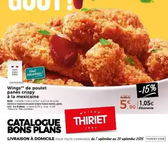 MAISON THIRIET Wings** de poulet panés crispy à la mexicaine
