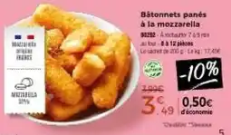 Thiriet Bâtonnets panés à la mozzarella offre