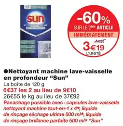 Monoprix Sun Nettoyant machine lave-vaisselle en profondeur offre