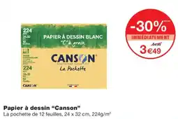 Monoprix Canson Papier à dessin blanc offre