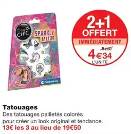 Monoprix Clementoni Sparkly Tattoo offre