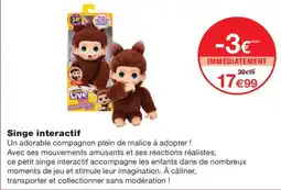 Monoprix Little Live Pets Singe interactif offre
