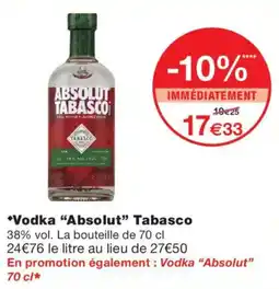 Monoprix Absolut Tabasco offre