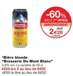 Monoprix Brasserie Du Mont Blanc Bière blonde offre