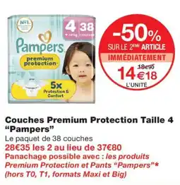 Monoprix Pampers Couches Premium Protection offre