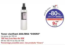 Monoprix COSRX Toner clarifiant AHA/BHA offre