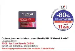 Monoprix L'Oréal Paris Crème jour anti-rides Laser Revitalift offre