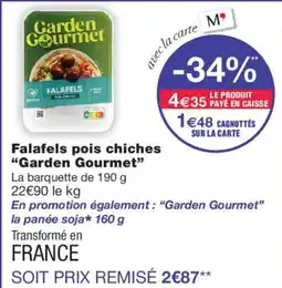 Monoprix Garden Gourmet Falafels pois chiches offre