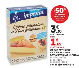 Hyper U imperial Crème pâtissière et Flan pâtissier offre