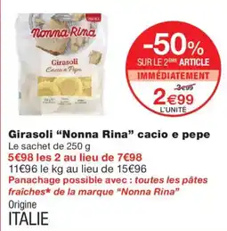 Monoprix Nonna Rina Girasoli cacio e pepe offre