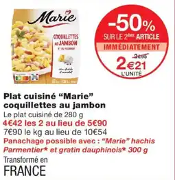 Monoprix Marie coquillettes au jambon offre
