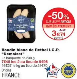 Monoprix Demoizet Boudin blanc de Rethel offre