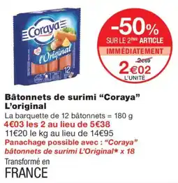 Monoprix Coraya Bâtonnets de surimi L'original offre