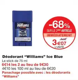 Monoprix Williams Déodorant Ice Blue offre