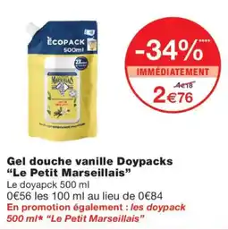 Monoprix Le Petit Marseillais Gel douche vanille offre