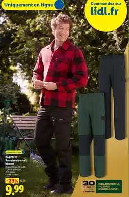 Lidl Parkside pantalon de travail homme offre